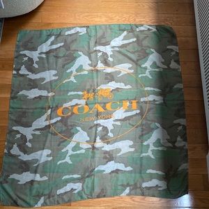 COACH Army Print Scarf with Orange logo